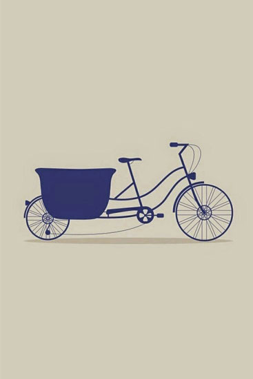 小清新簡筆畫自行車手機壁紙