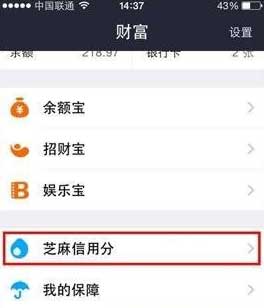 支付宝芝麻信用